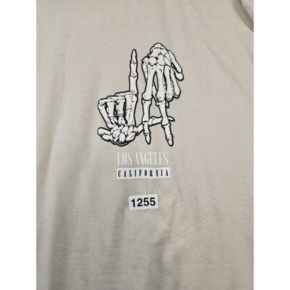 R GSTR LA California TShirt Men 4XL Skeleton Hands Khaki Short Sleeve West Coast - Picture 10 of 10